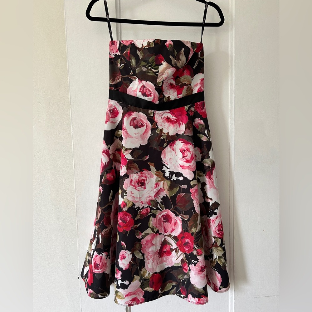 Liu Jo Floral Strapless Midi Dress